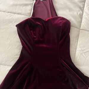 Love Culture Women’s Maroon/Red Velvet Halter Corset Top (Size S/small)